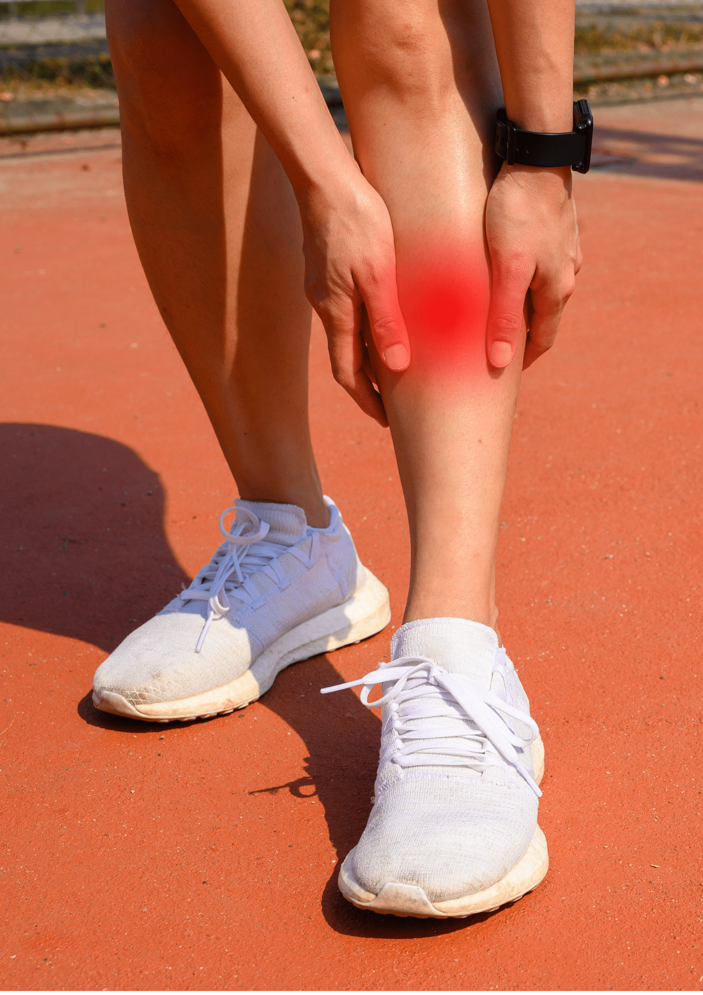 Cropped shot of woman runner suffering pain from Shin splint